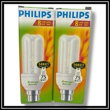 2 x Philips 14 Watt Bajonett Energiesparlampen lange Lebensdauer