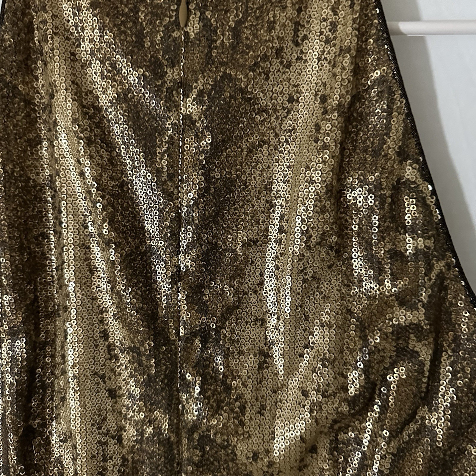 Cache Halter Sequin Dress Gold Brown Python Print… - image 10