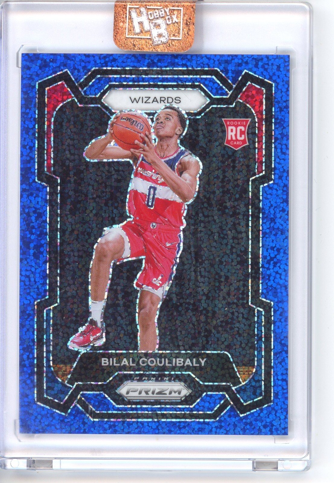 2023-24 Prizm Bilal Coulibaly Blue Sparkle Prizm /144 Rookie RC #153 Wizards