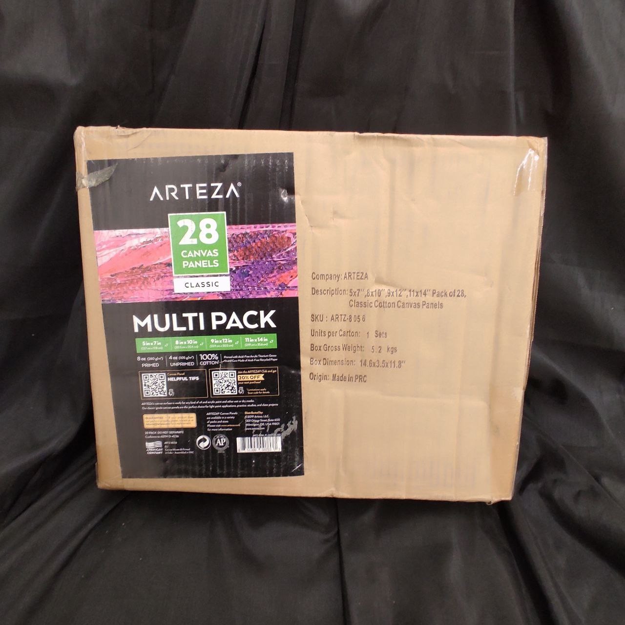 Arteza Painting Canvas Panels Multi Pack Of 28 Asst 9x12 11x14 8x10 5x7( A 2-5 )