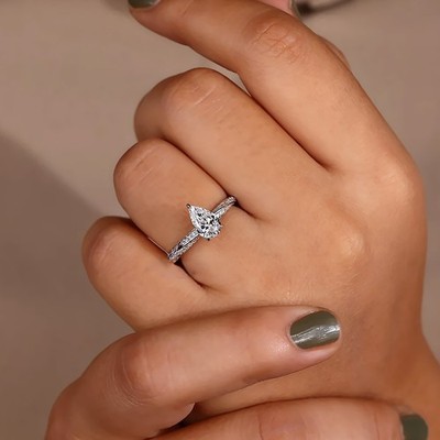 Exklusiver 18 Karat Weißgold Diamant Ring 1,70 Karat IGI Lab Grown E F VVS2 B...