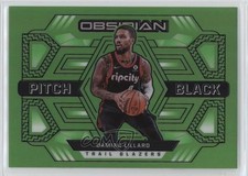 2021 Panini Obsidian Pitch Black Electric Etch Green Flood Damian Lillard 12tf
