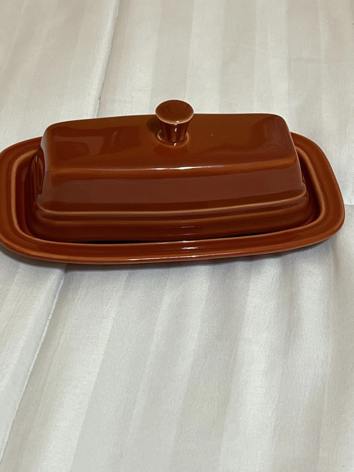 Fiesta Retired Paprika 1 Stick Butter Dish with lid USA Homer Laughlin