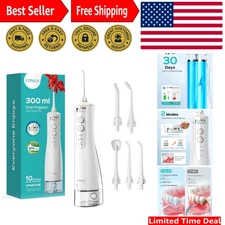 Portable Battery-Powered Water Flosser with Multiple Tips - Family-Friendly Care