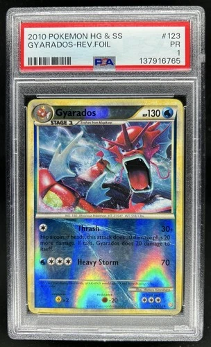 2010 Pokemon HeartGold & SoulSilver Gyarados Reverse Holo #123/123 PSA 1