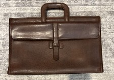 Vtg faux Leather Legal Portfolio Briefcase Document Messenger Bag attach case