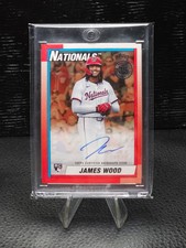James Wood 2025 Topps /50 Gold Auto 90A-JWO 1990 Variation Baseball RC SSP