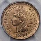1897 1c Indian Head Cent - PCGS MS 64 RD Eagle Eye Photo Seal