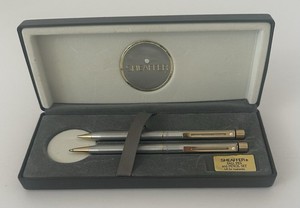 SHEAFFER  Targa 1001XG Ballpoint & .9mm  Mechanical Pencil Stainless W/Gold Trim