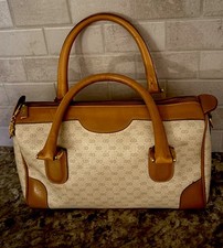 Vintage Gucci GG Monogram Canvas Handbag Purse 002 40 0069 Made in Italy