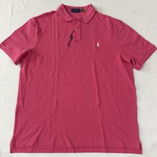 Polo Ralph Lauren Pink Mesh Polo Shirt Men's Classic Fit White Pony NWOT