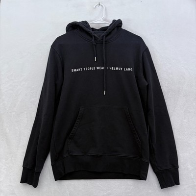 Helmut Lang Hoodie Mens S Black Sweatshirt Fleece Pullover Heavyweight