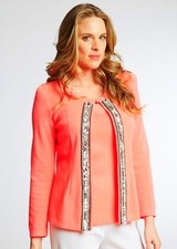 Misook Olga Coral Sparkle Jacket And Shell Twinset Xl