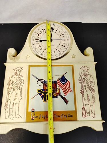 Vtg General Electric Revolutionary War Wall Clock One If By Land Two If By Sea - Picture 10 of 18