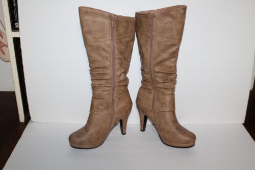 Top Moda Botas a la Rodilla, Bronceadas, Hechas por el Hombre, Para Mujer EE. UU. Talla 5.5 - Imagen 2 de 5