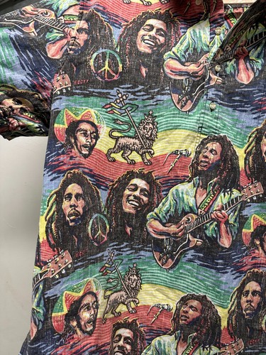 Reyn Spooner Bob Marley Mens Shirt 2XL Multicolor Graphic Print Tuff Gong Shirt - Picture 4 of 9