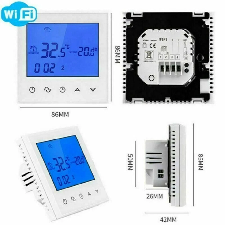 TUYA WiFi Thermostat Digital LCD WLAN Gas Boiler Raumthermostat Fußbodenheizung. - Bild 4 von 4