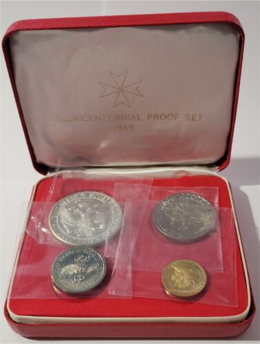 MALTA 1965 SOVEREIGN ORDER OF ST JOHN OF JERUSALEM GREAT SIEGE 4 COIN PROOF SET