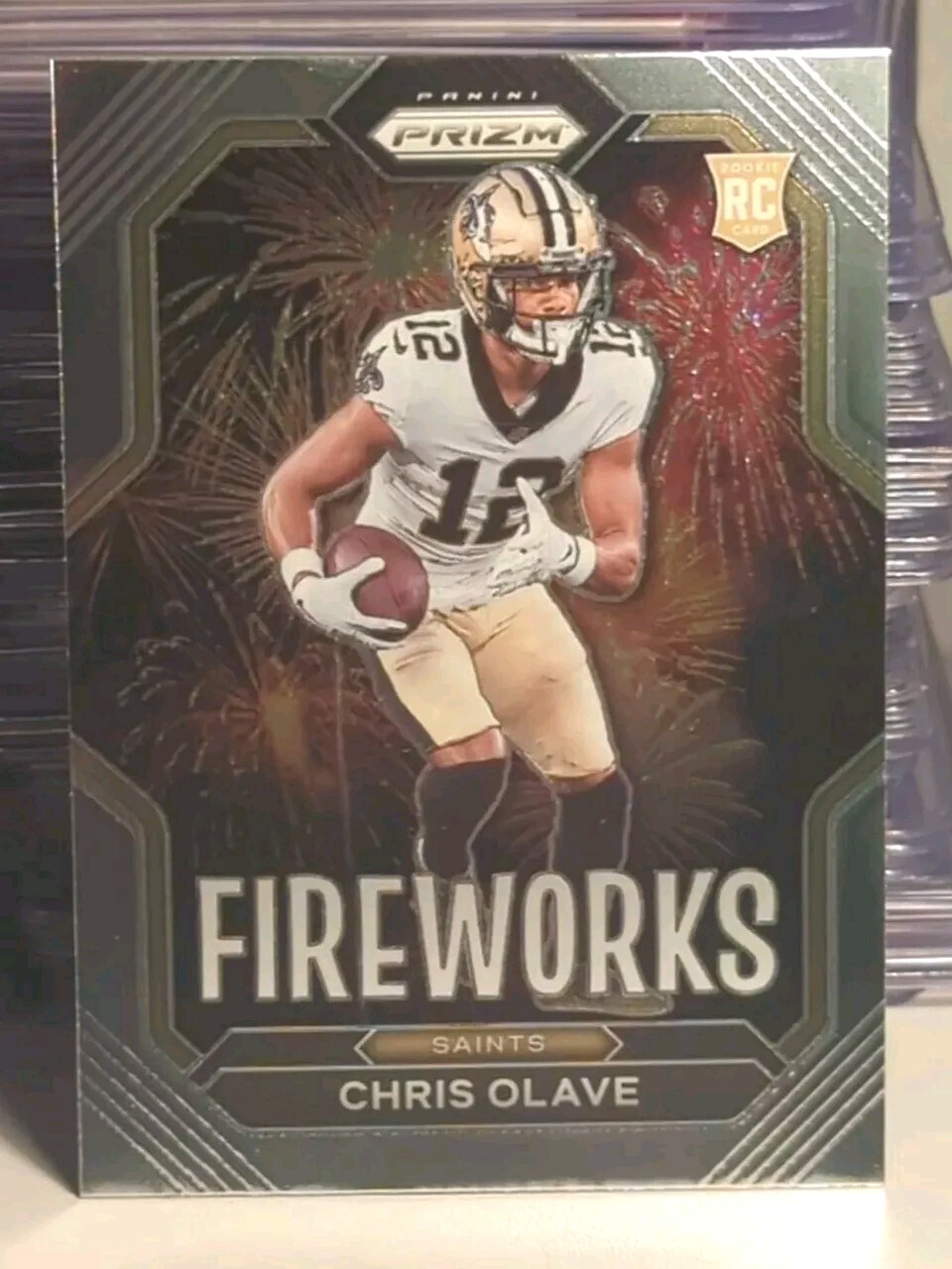 Chris Olave 2022 Panini Prizm Fireworks Rookie - New Orleans Saints