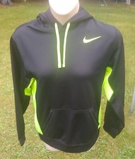 Nike Therma-FIT Women's Pullover Hoodie Black / Volt Neon Green M/L Or Men's SM