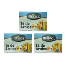 Herbacil Arnica Herbal Tea. Natural Pain Relief. No Caffeine. 25 Bags. Pack of 3