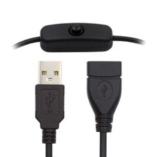NFHK Micro USB2.0 Cable with On Off Power Switch Button Micro 5Pin Male Female