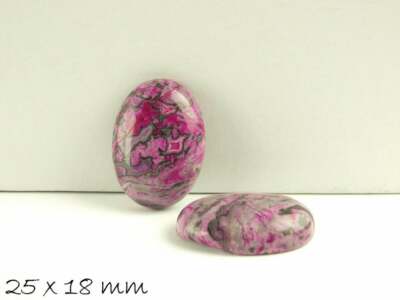1 Stk. Ripple-Jasper Edelstein Cabochon zum Einkleben in Fassungen, 25 x 18  mm 