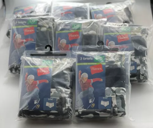 HANES BOYS BRIEFS 24 PK ONE  SIZE  LARGE ASSORTED COLORS 100% COTTON