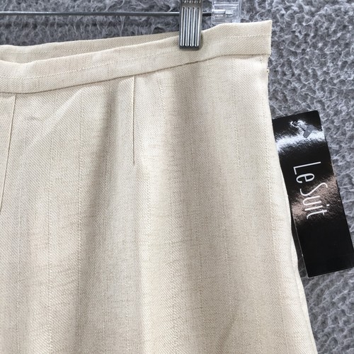 Le Suit Wide-Leg Dress Pants Womens 10 (actual 32x31) Beige High Rise Casual NEW - Picture 5 of 22