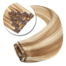 Extra THICK Full Head Double Weft Clip In Remy Human Hair Extensions 8pieces set