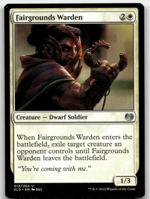 Fairgrounds Warden Kaladesh Rare Carte Magic Fairgrounds Warden - - Kaladesh - Jeu De Cartes Collection Guardiano Della Fiera