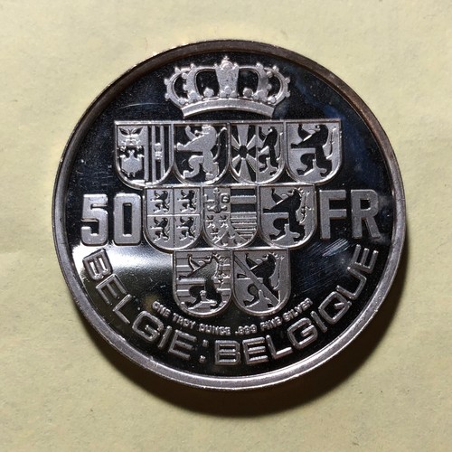 50 Frank Belgie Belgique 1 Ounce .999 Silver Round #SR233 - Picture 2 of 2