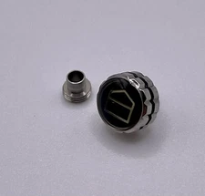 New Generic 7.5mm S/s-Black Screwdown Crown/Tube Part To Fit Tag Heuer Watch