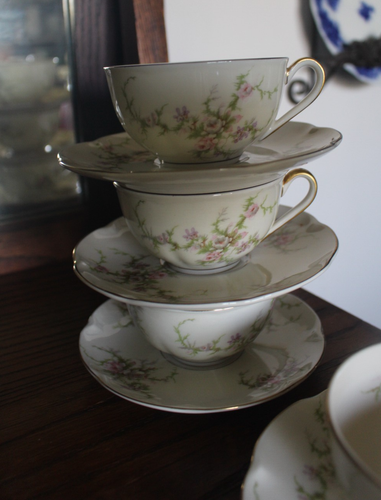 Set of 4 Theodore Haviland New York Rosalinde Cup and Saucer New York USA - Picture 4 of 9
