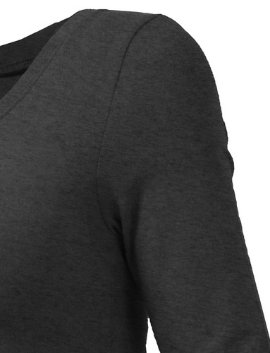 T-shirt casual NE PEOPLE da donna leggera base maniche lunghe girocollo collo casual NEWT78 - Foto 38 di 213