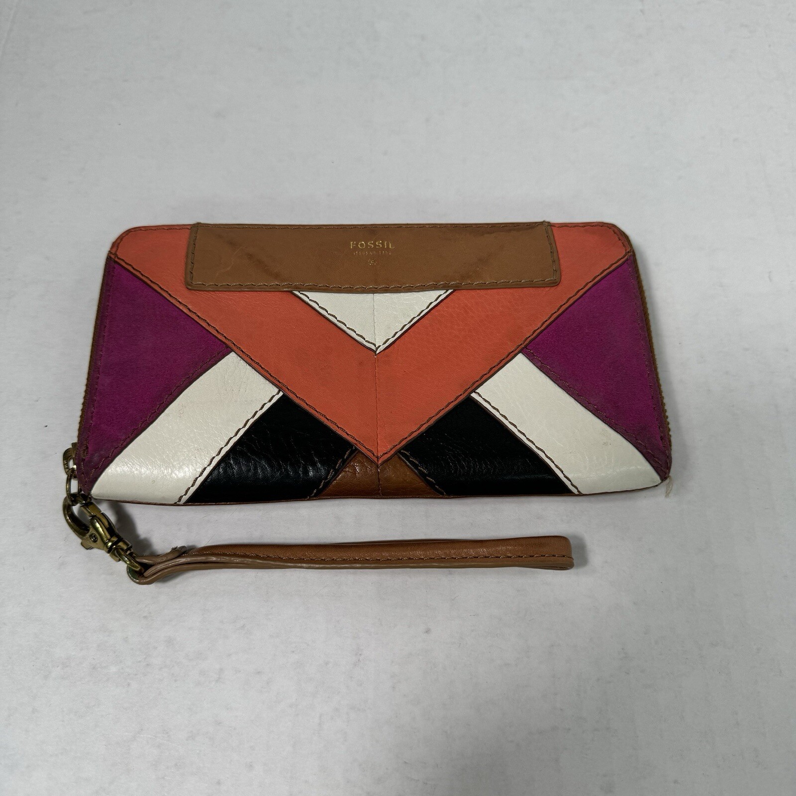 Fossil Wallet Wristlet Amanda Patchwork Leather P… - image 2