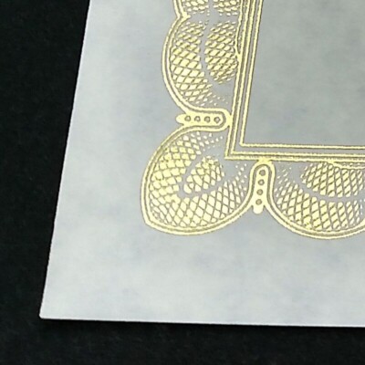 Gold Foil Embossed Certificates Blank 8.5 x 11 60# text white parchment (500)