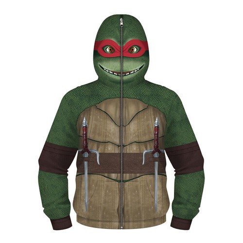 Ninja-Schildkröte Raphaël Kostüm Kinder Kapuzenjacke Hoodie Karneval Fasching - Bild 1 von 11
