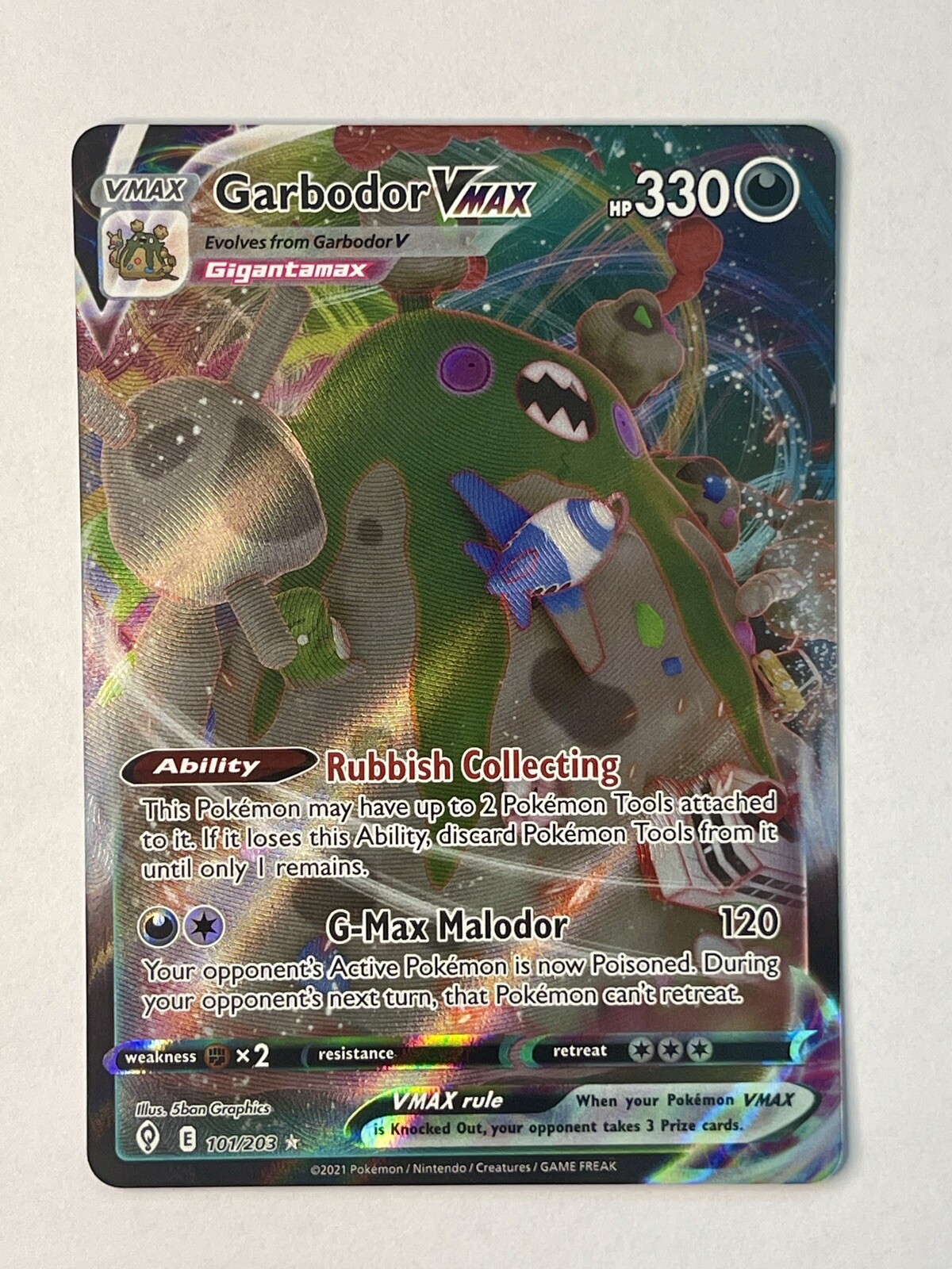 Garbodor VMAX 101/203 - SWSH: Evolving Skies Ultra Rare - Pokémon TCG (NM)