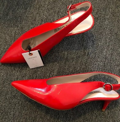 red slingback kitten heels