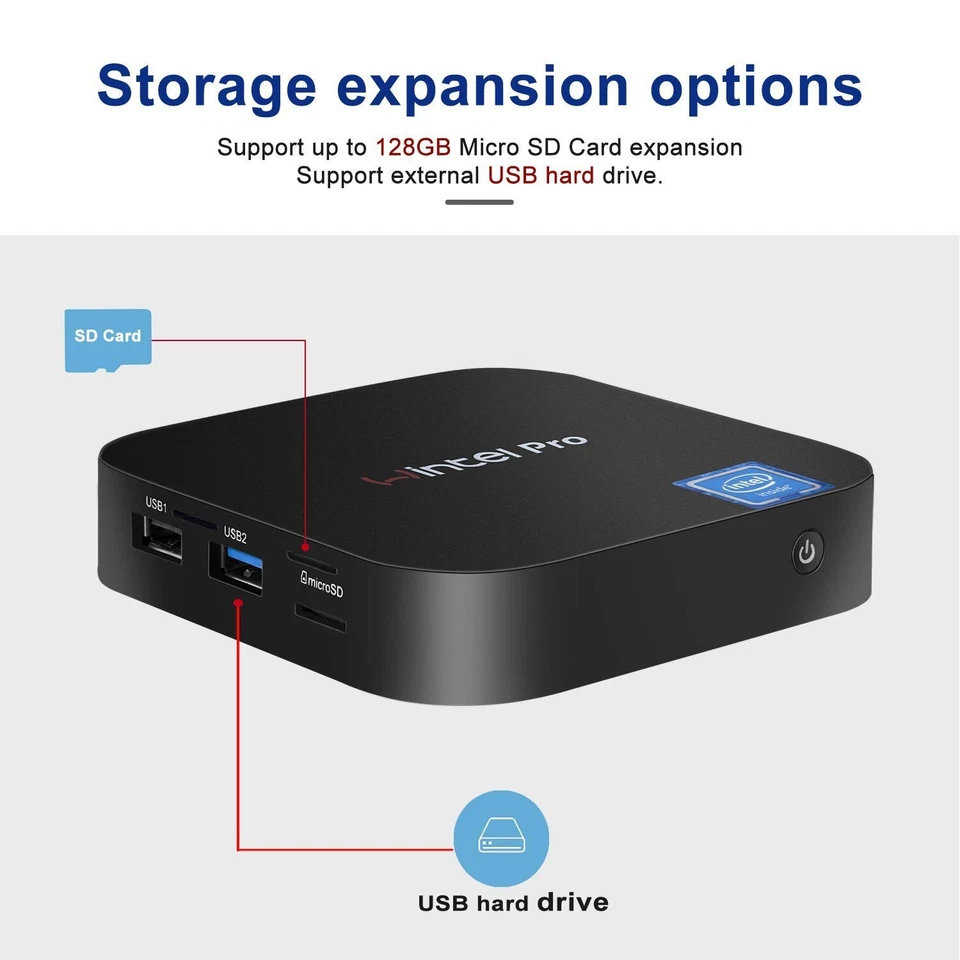 Fanless Intel x5-Z8350 Mini PC Linux Ubuntu 20.04 4GB RAM 64GB eMMC LAN WIFI BT - Image 4 of 4