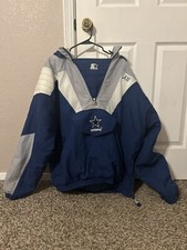 VTG 90 s Dallas Cowboys Authentic Pro Line NFL Starter Puffer 1/2 Zip Jacket XL