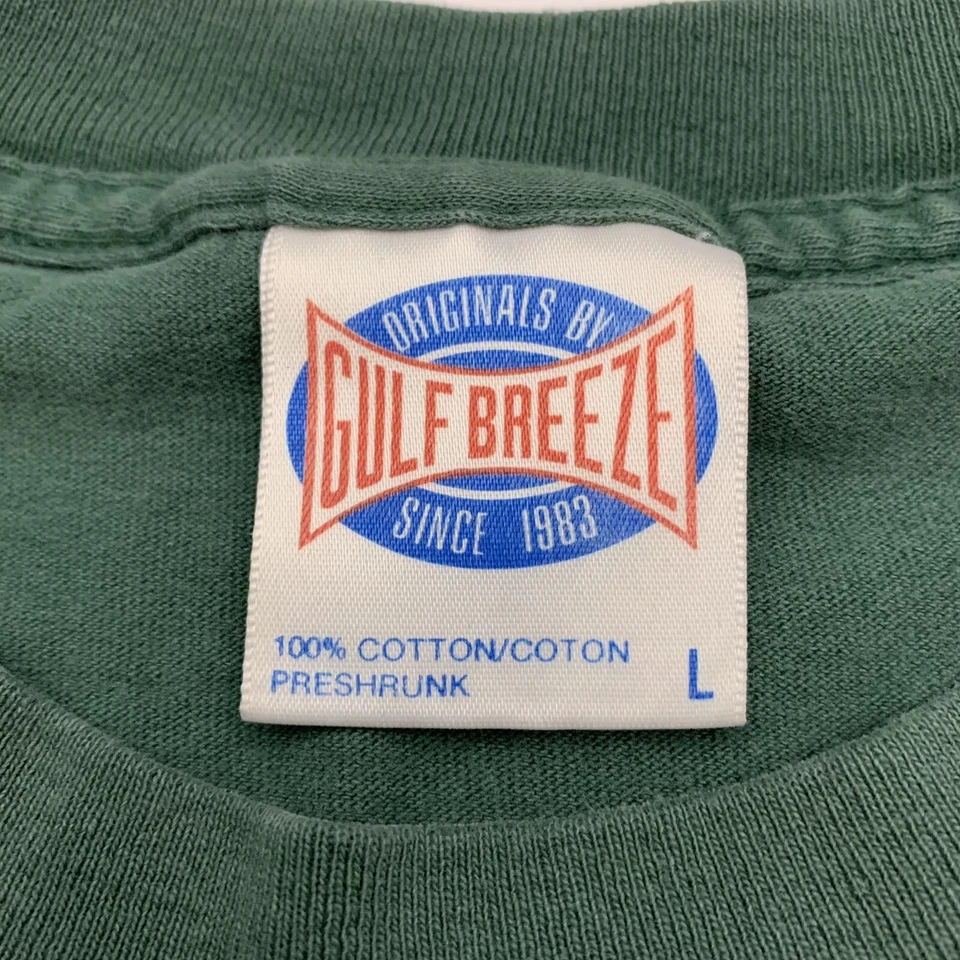 Isla de caza vintage años 90 puntada única grande algodón verde bordado hecho en EE. UU. Foto 2 de 4