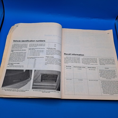Haynes Hyundai Sonata 1999-2008 Automotive Repair Manual, No. 43055 - Picture 5 of 12