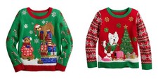 Girls 33 Degrees 40 Sequined Embroidered Applique Christmas Sweater S 7 NWT
