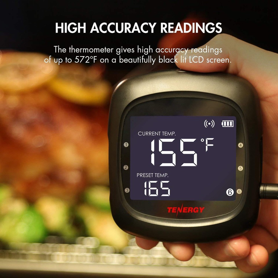 Tenergy Solis App Controlled Wireless Bluetooth LCD BBQ Thermometer w 2 Probes eBay