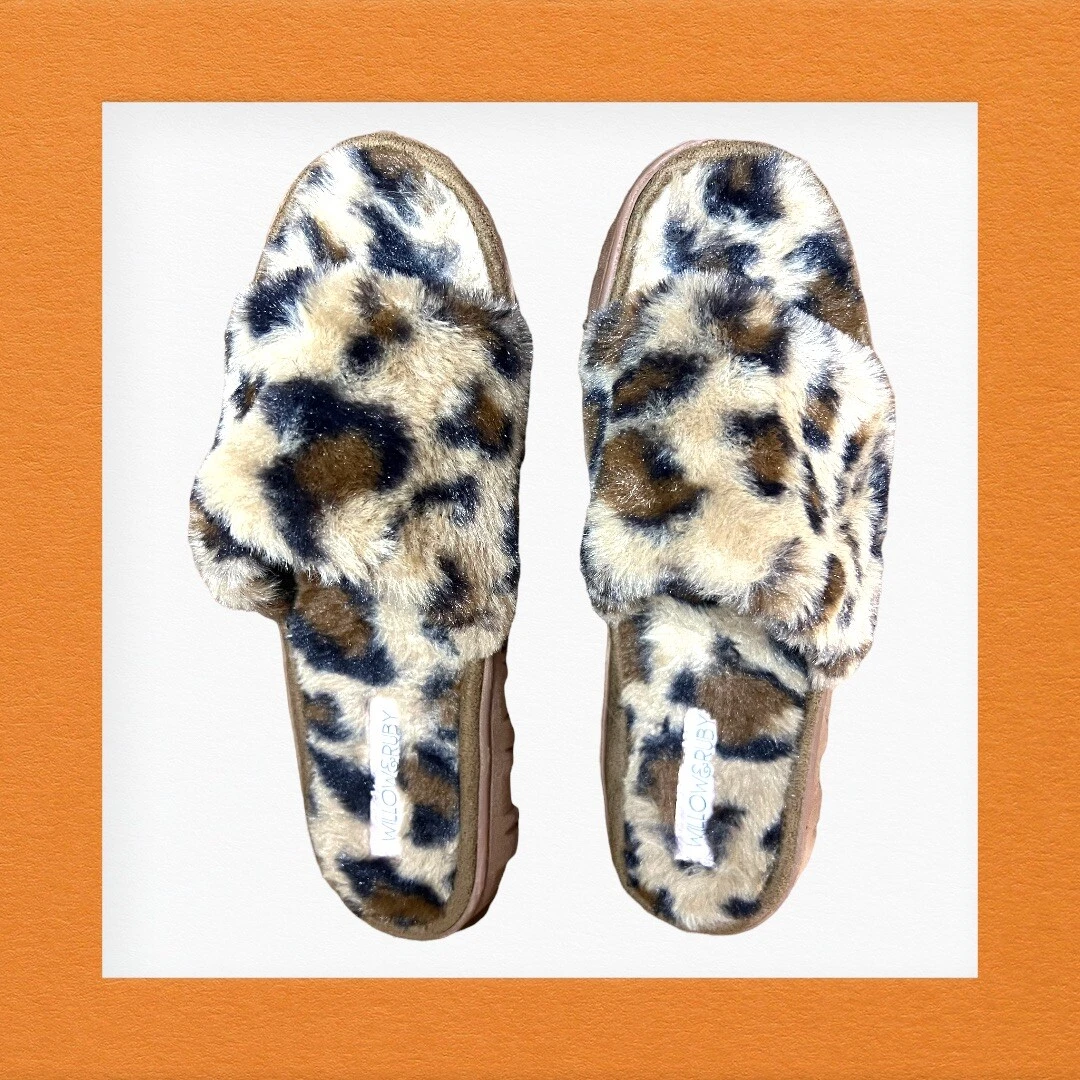 Leopard slippers cheap