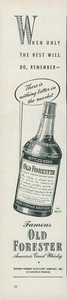 1942 Old Forester Whisky Brown Forman Bottle Nothing Better Vintage Print Ad L24