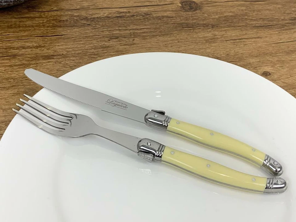 Chateau Laguiole Cutlery Set & Steak Knife Stainless Steel Dinner Ivory 30pc Set - Image 4 of 4