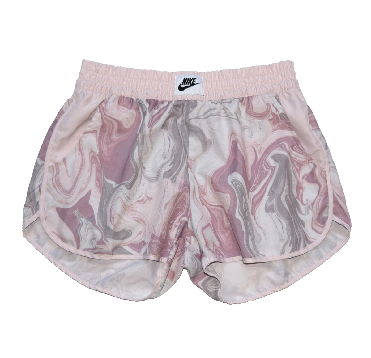 NIKE Marble Print Pink Elastic Waist Side Pockets Athletic Shorts Size S